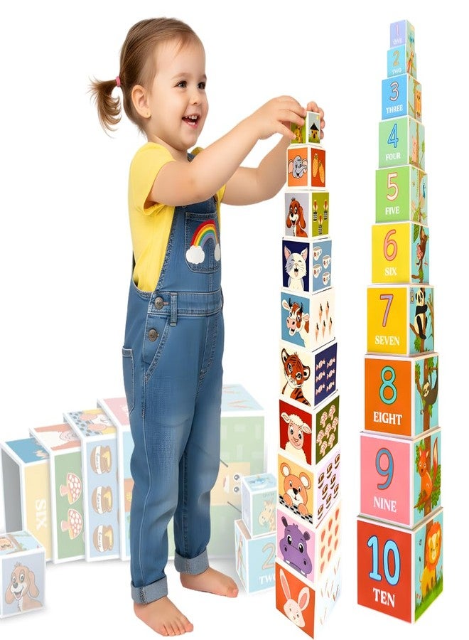 PepPlay Stacking And Nesting Cubes Educational Toys, Early Learning, Brain Activity, Travel-Friendly Toy For Toddlers, Montessori Toys For 1+ Year-Old, Gift For 1, 2 Years Old Boys & Girls, Multicolor - Image 1